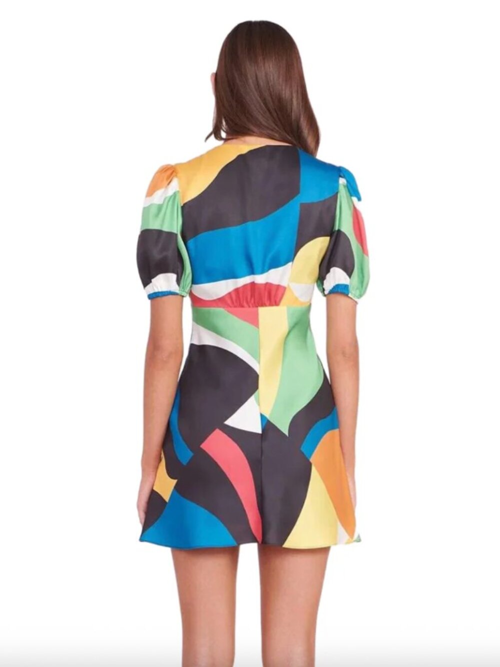 STAUD Mini Milla Dress – Marble Wave Print – Size 4 - Picture 3 of 9